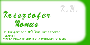 krisztofer monus business card